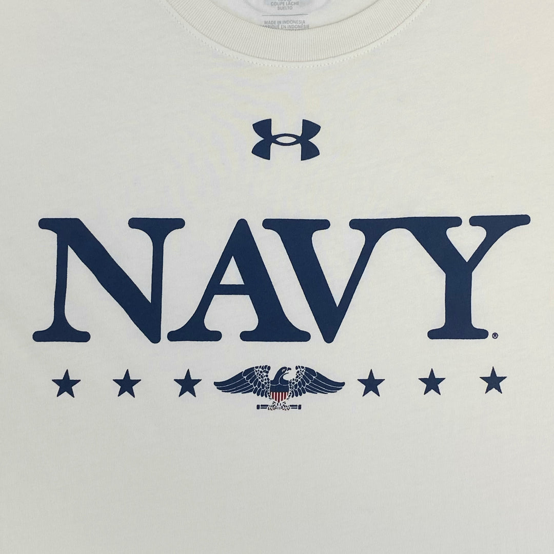 Navy Under Armour 2025 Rivalry Navy Eagle Cotton T-Shirt (Stone)