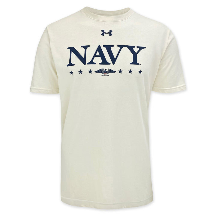 Navy Under Armour 2025 Rivalry Navy Eagle Cotton T-Shirt (Stone)
