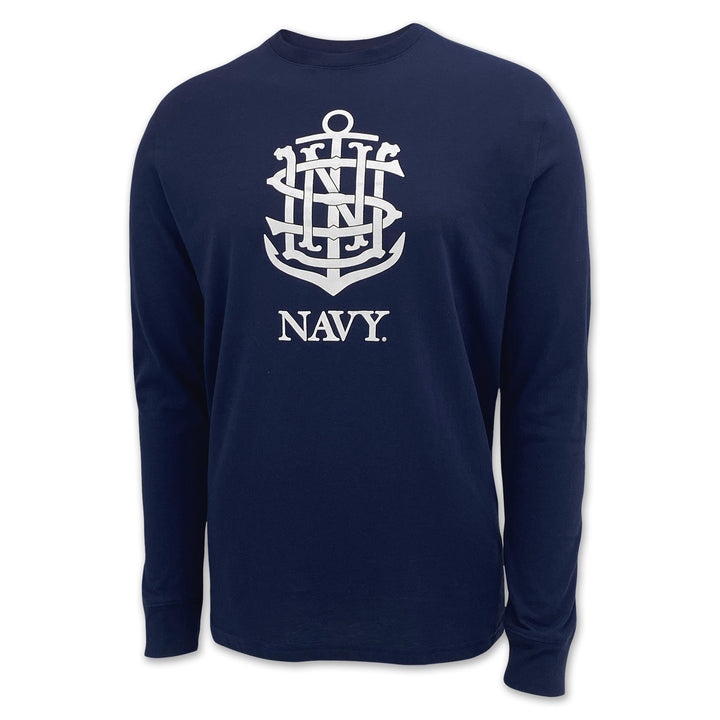 Navy Anchor Under Armour 2025 Rivalry Performance Cotton LS T-Shirt (Navy)