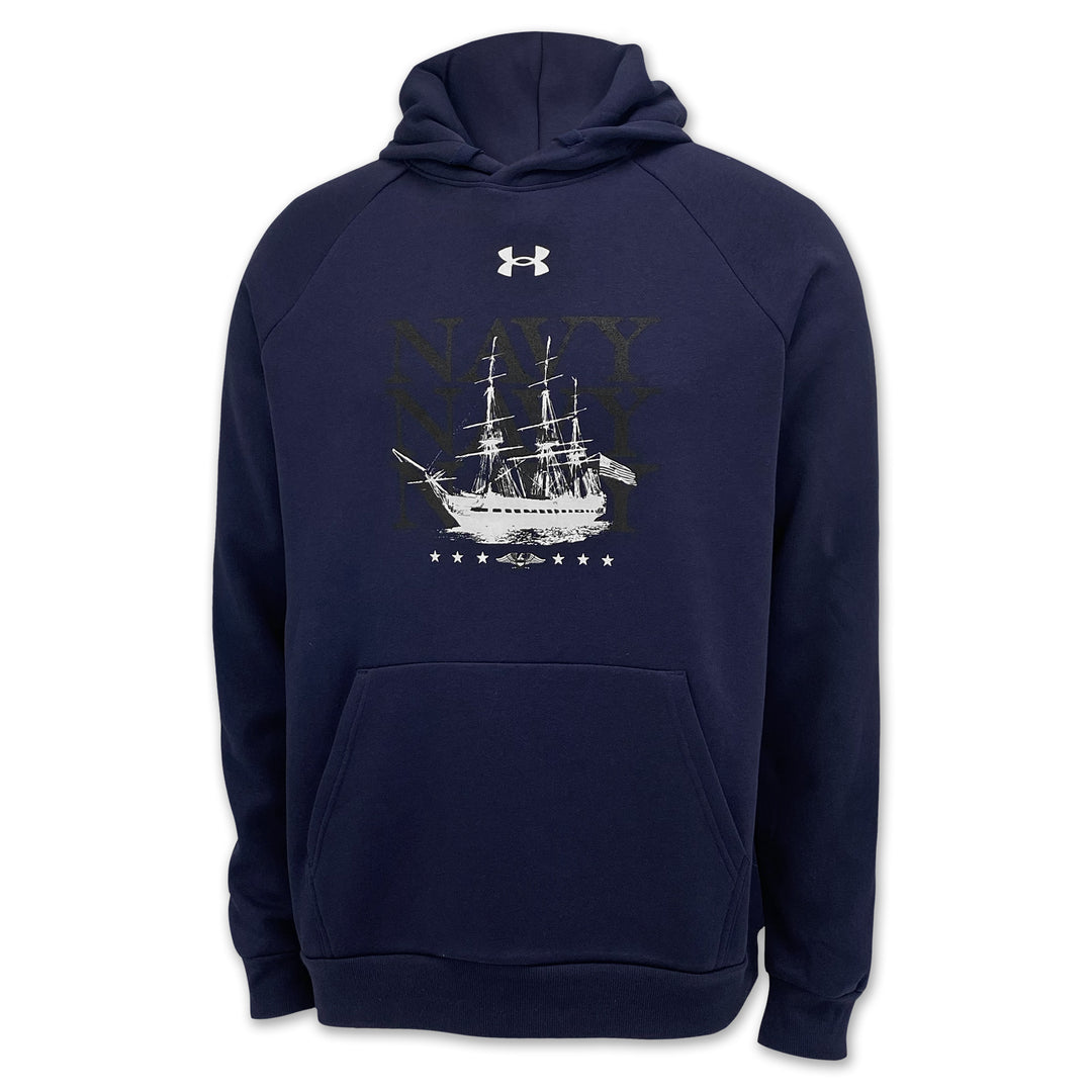 Navy Under Armour 2025 Rivalry Navy Ship Rival Fleece Hood (Navy)