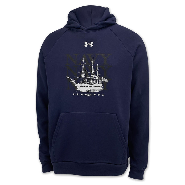 Navy Under Armour 2025 Rivalry Navy Ship Rival Fleece Hood (Navy)