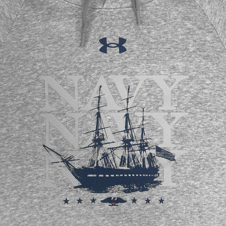 Navy Under Armour 2025 Rivalry Navy Ship Rival Fleece Hood (Grey)