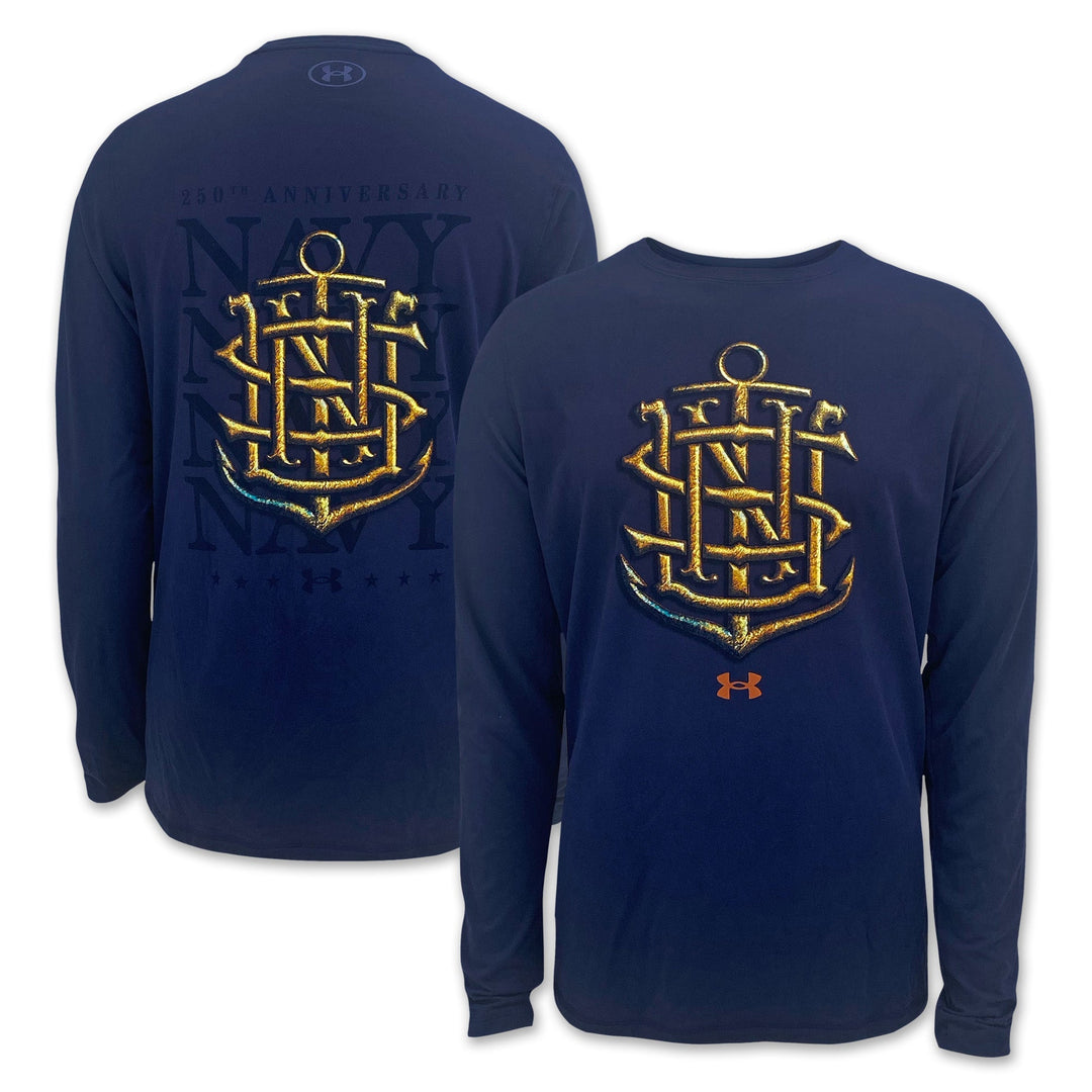 Navy Under Armour Navy Anchor Tech LS T-Shirt (Navy)