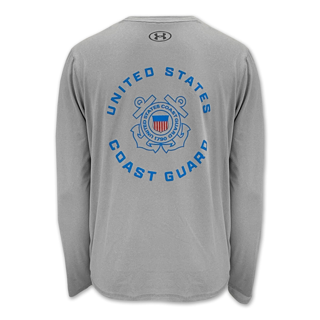 United States Coast Guard Seal Under Armour Tech Long Sleeve T-Shirt (Grey)