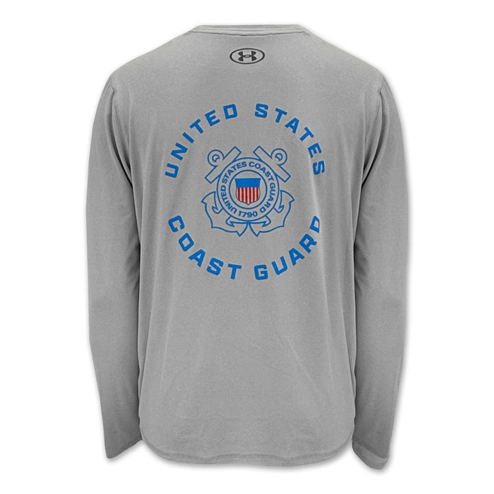 United States Coast Guard Seal Under Armour Tech Long Sleeve T-Shirt (Grey)