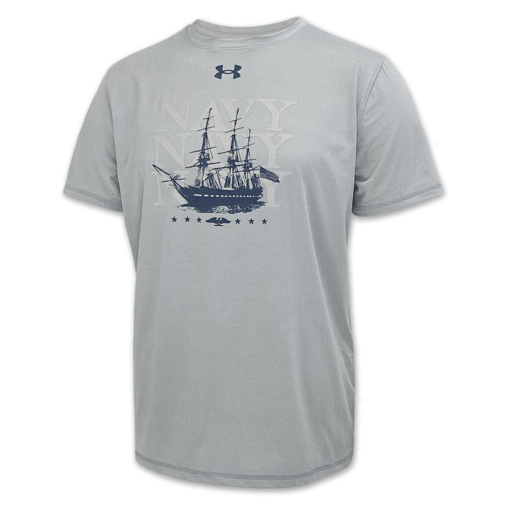 Navy Under Armour 2025 Rivalry Navy Ship Tech T-Shirt (Grey)