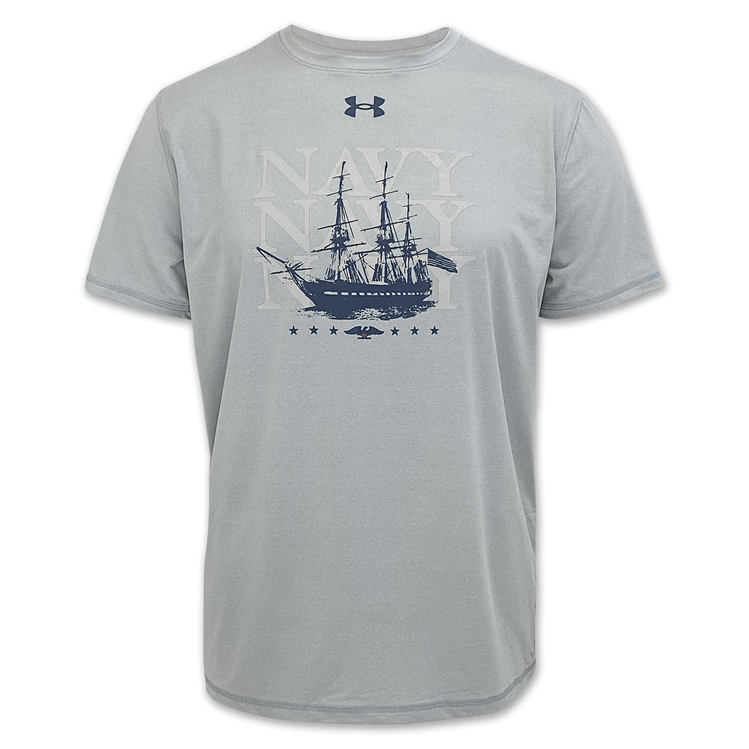 Navy Under Armour 2025 Rivalry Navy Ship Tech T-Shirt (Grey)