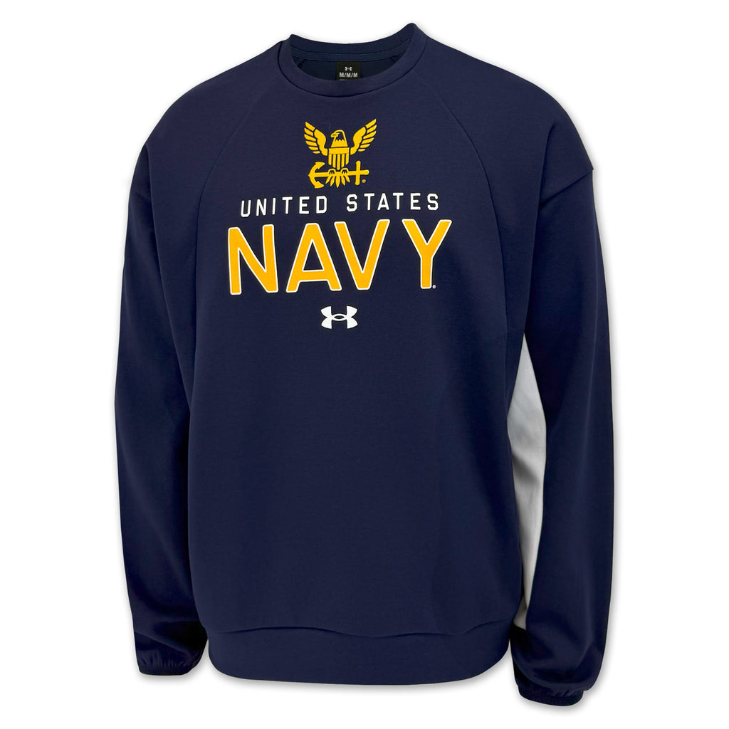 Navy Under Armour Gameday Icon Double Knit Fleece Crew (Navy)
