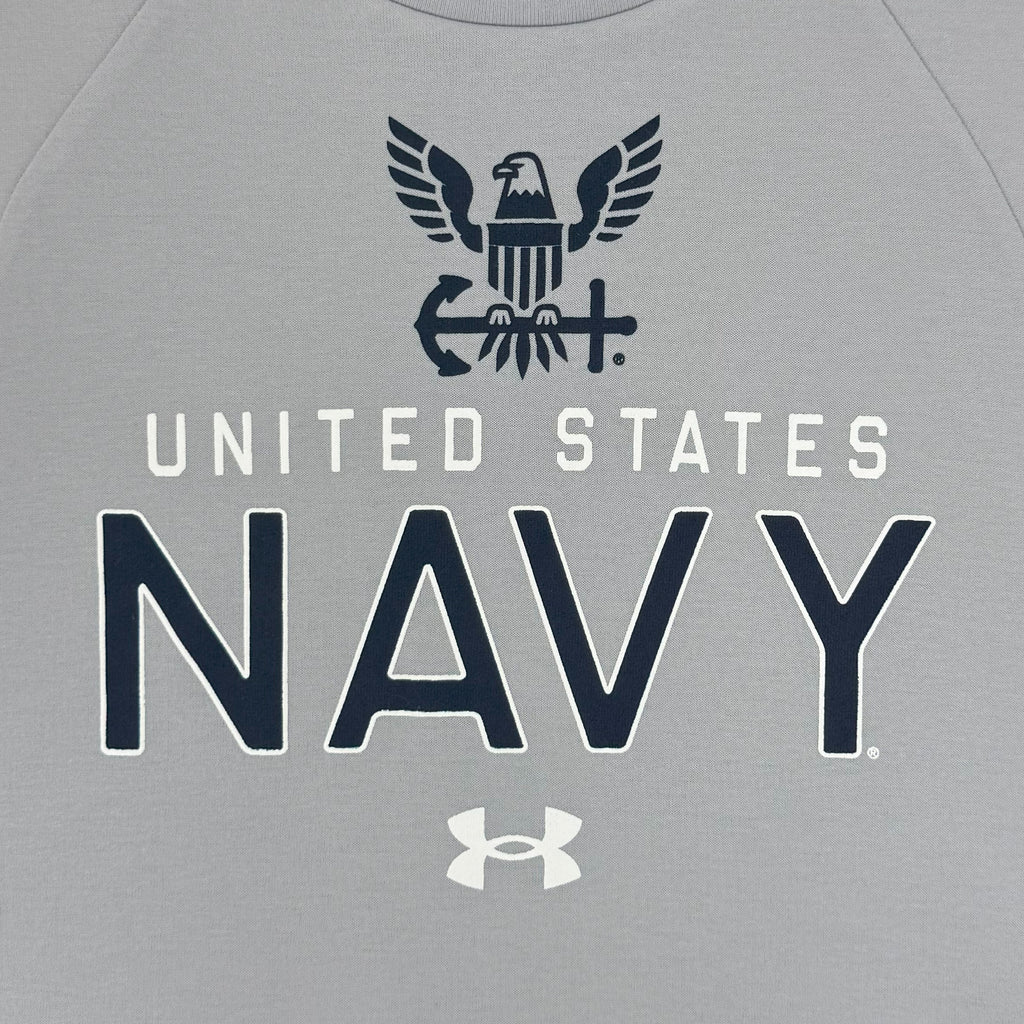 Navy Under Armour Gameday Icon Double Knit Fleece Crew (Grey)