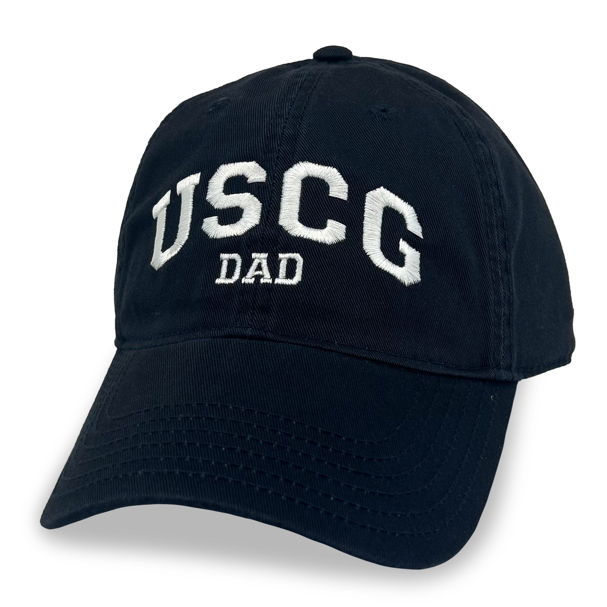 USCG Dad Relaxed Twill Hat (Navy/White)