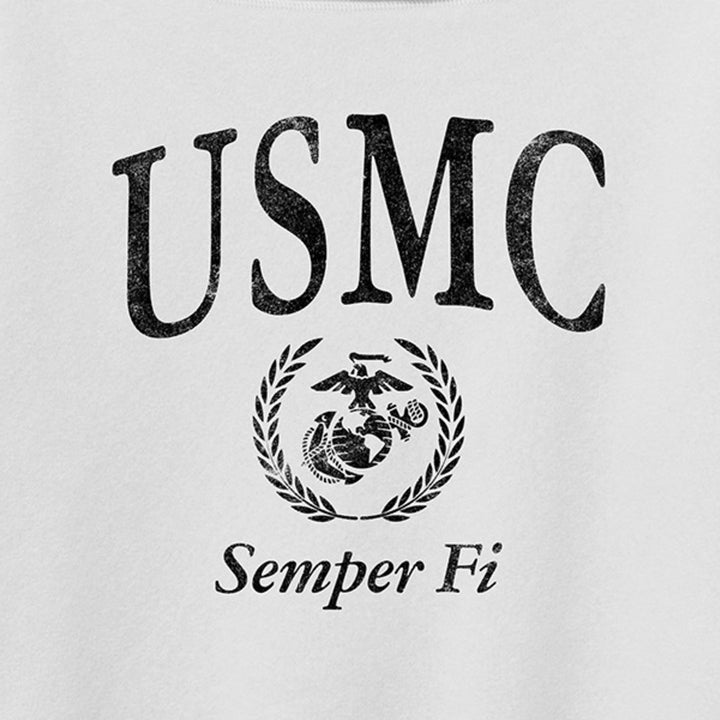 USMC Ladies Tiffany Off the Shoulder Sweatshirt (White)