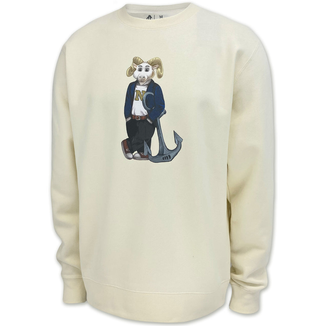 USNA Crew Dog Original Crewneck (Cream)