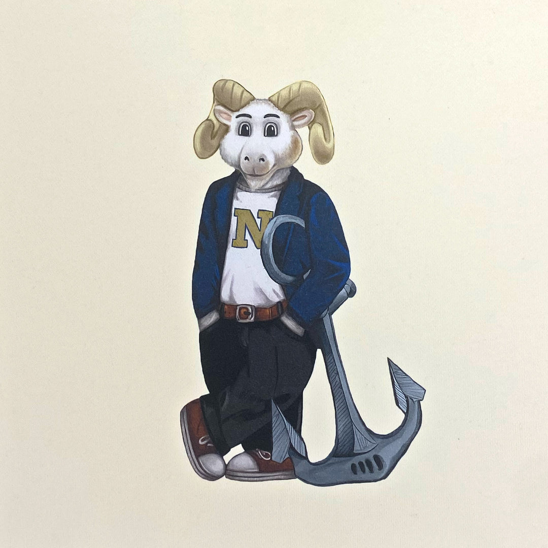 USNA Crew Dog Original Crewneck (Cream)