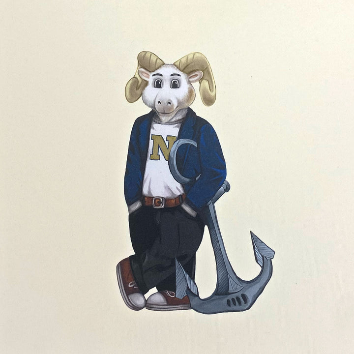 USNA Crew Dog Original Crewneck (Cream)