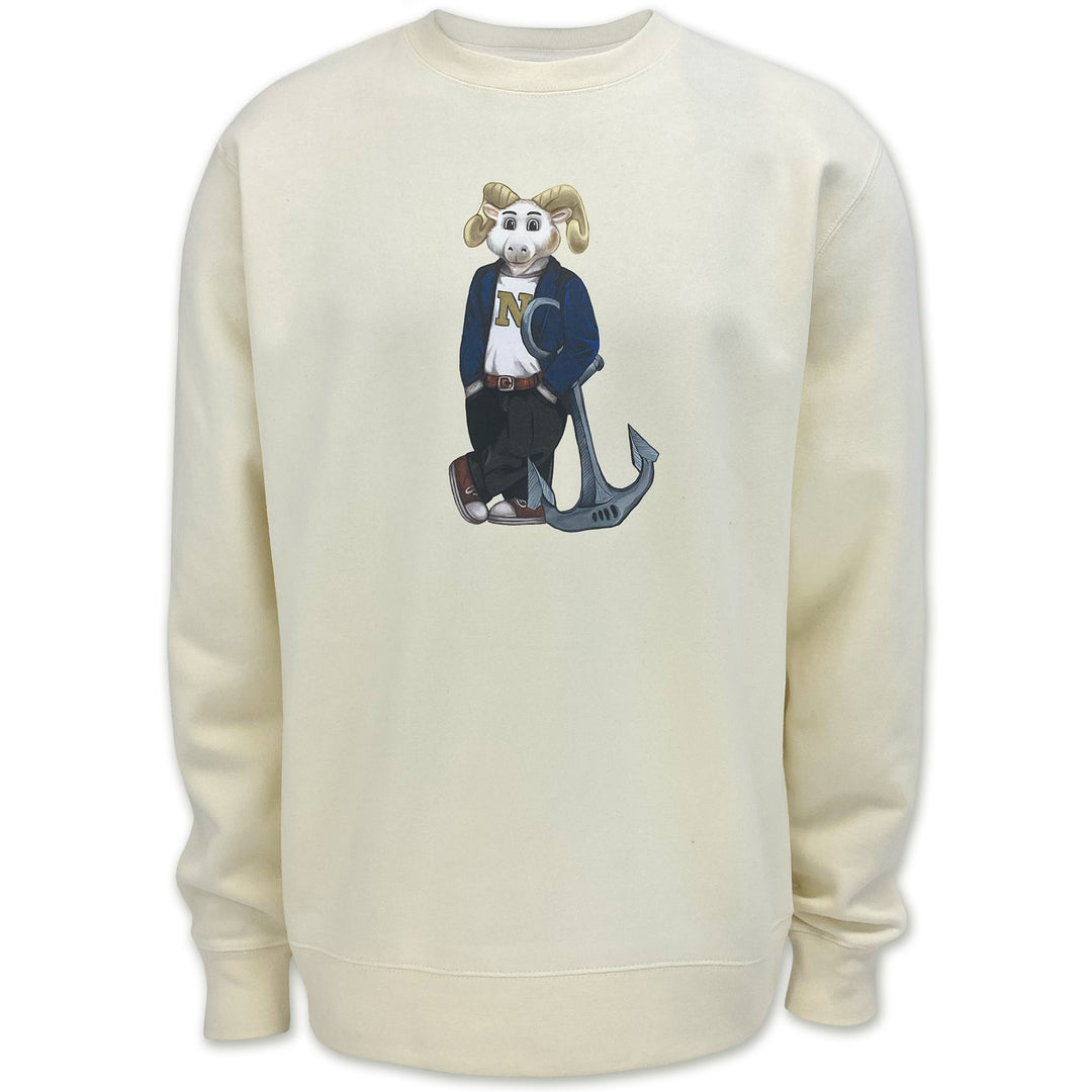 USNA Crew Dog Original Crewneck (Cream)