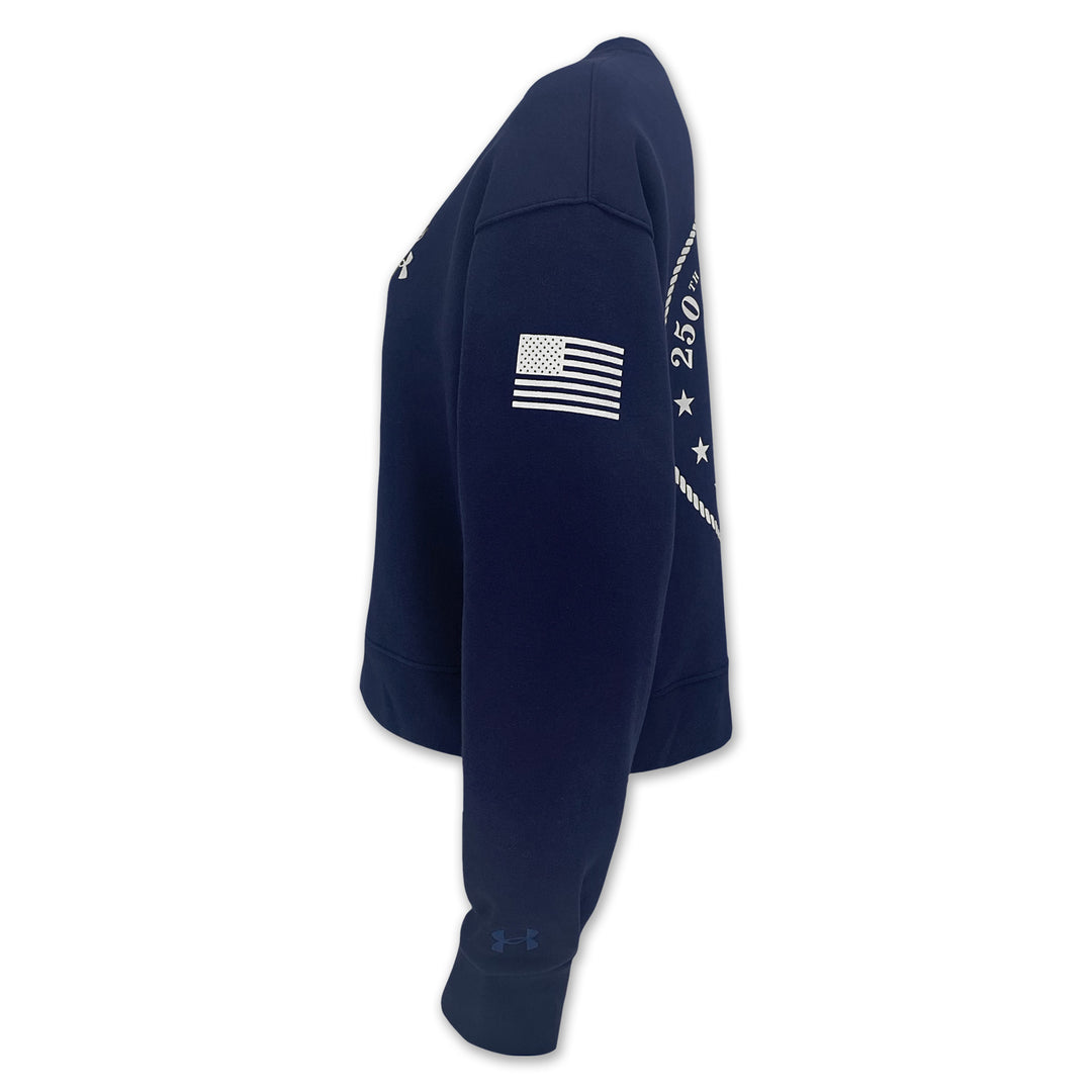 Navy Under Armour 2025 Rivalry Ladies Navy 250th Icon Fleece Crew (Navy)