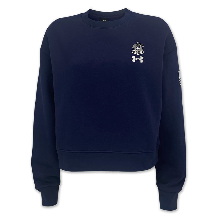 Navy Under Armour 2025 Rivalry Ladies Navy 250th Icon Fleece Crew (Navy)
