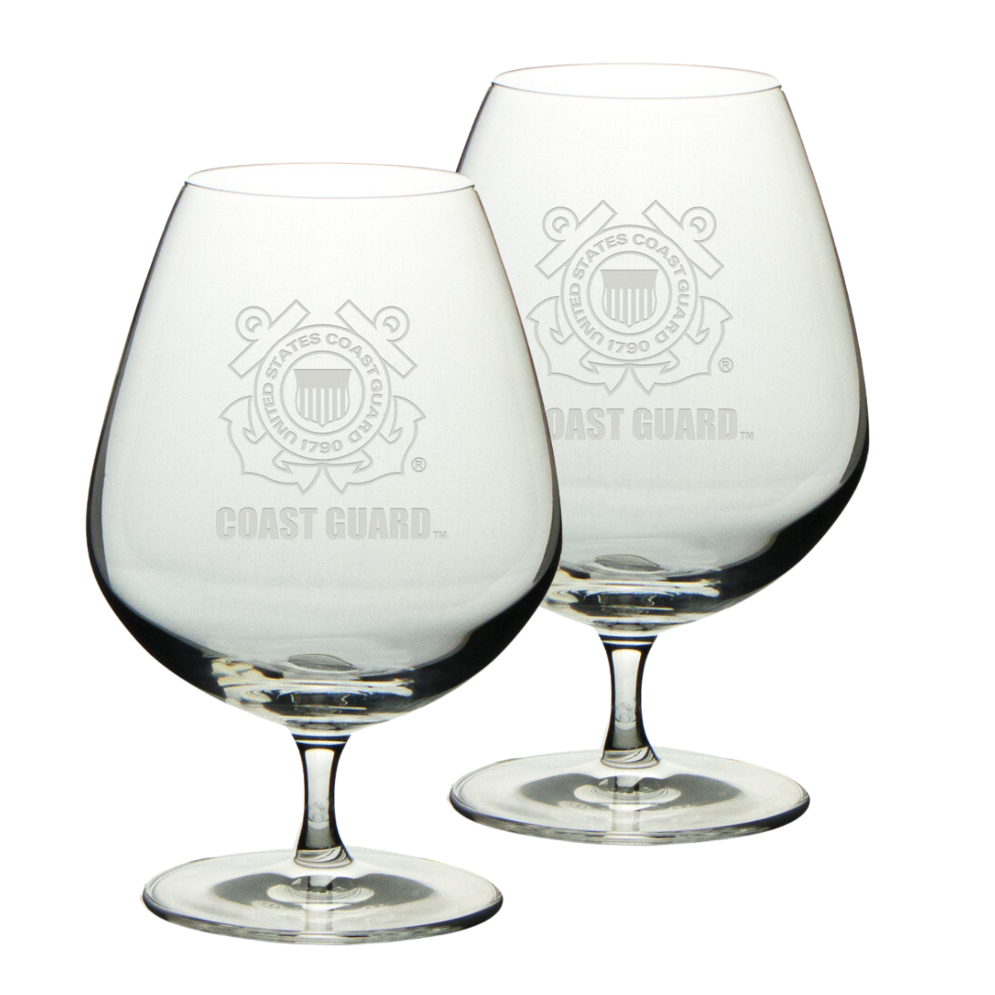 Coast Guard Seal Set of Two 21oz Brandy Snifter Glasses*