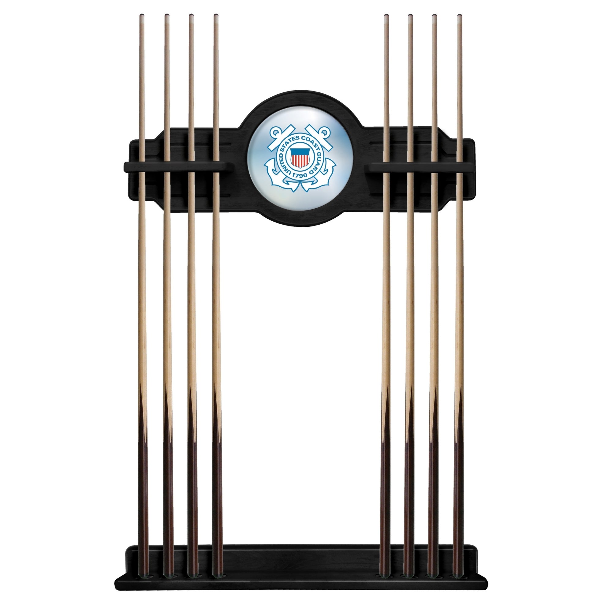 Coast Guard Seal Solid Wood Cue Rack