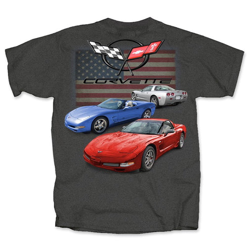 Corvette C5 American Flag T-Shirt (Grey)