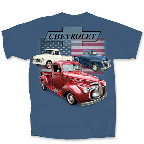 Vintage Chevy Trucks Flag T-Shirt (Indigo)