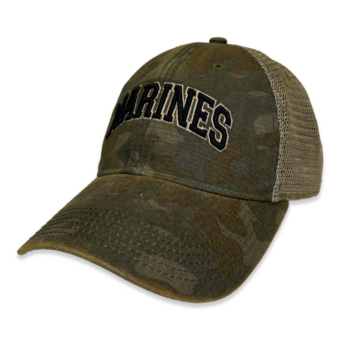 Marines Arch Old Favorite Trucker Hat (Green Field Camo)