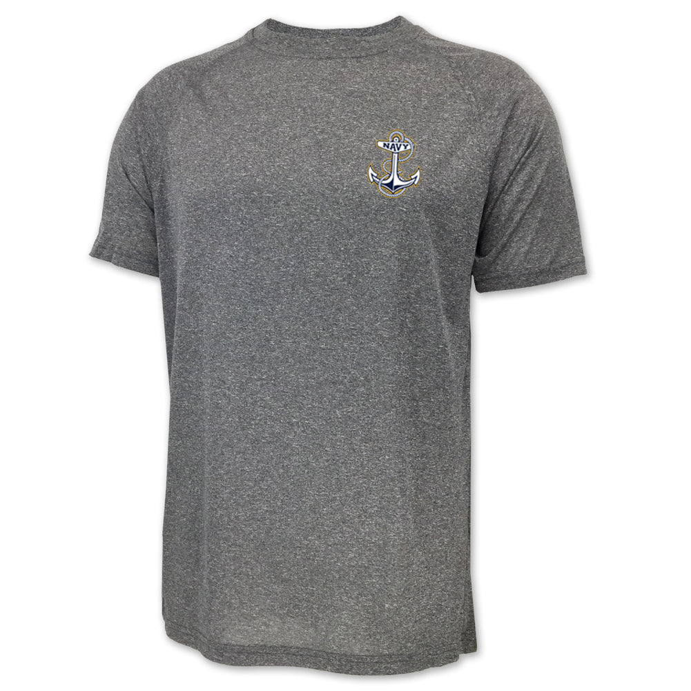 Navy Anchor Logo Performance T