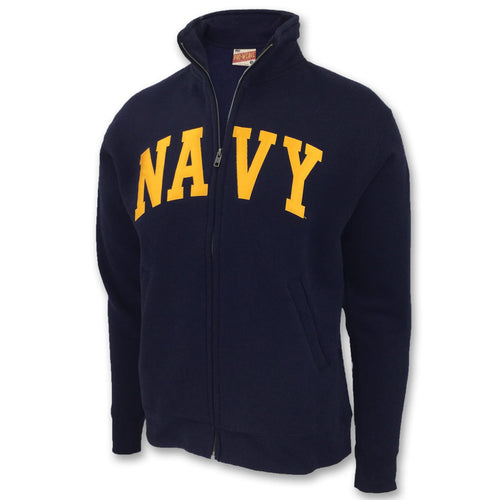 Navy Full Zip Collared Sweat (Navy)