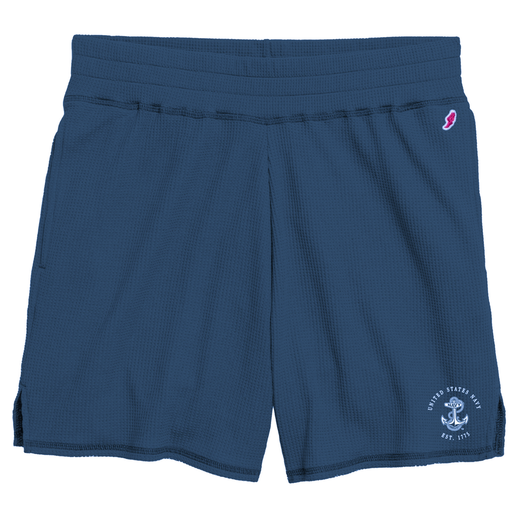 Navy Ladies Waffle Short (Navy)