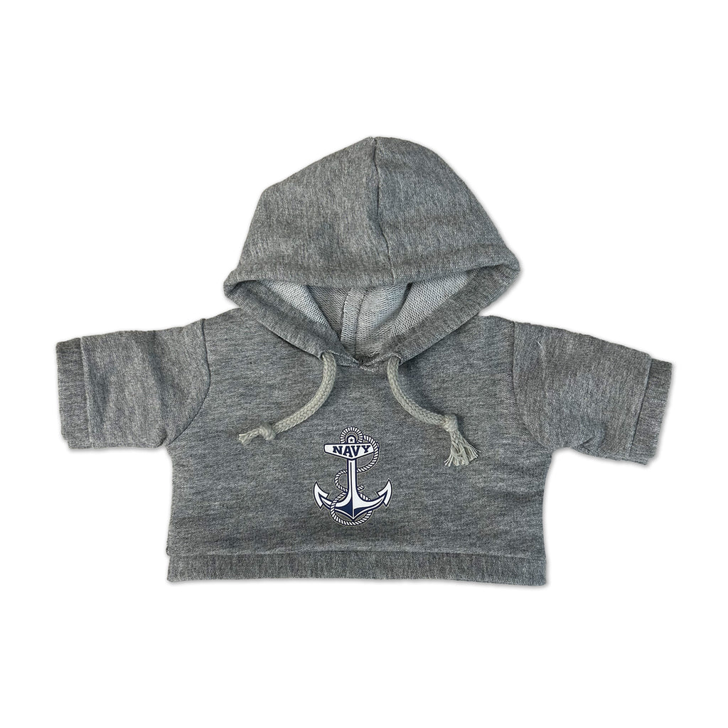 Navy Anchor Frizzy Bear (Grey Hood)