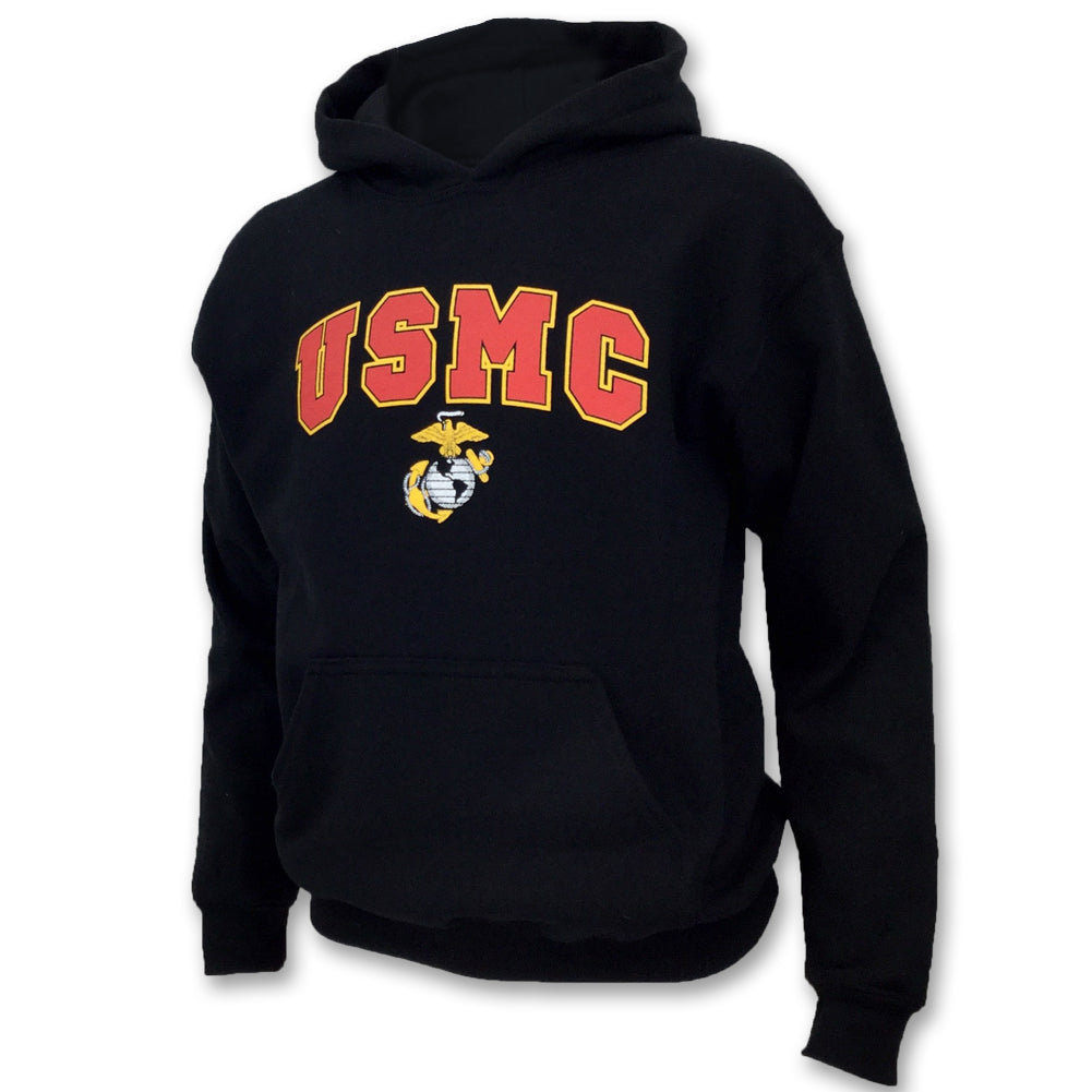 USMC YOUTH ARCH EGA HOOD (BLACK) 1