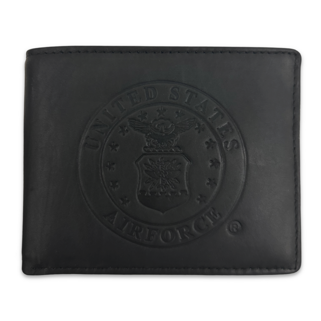 Air Force Seal Embossed Bifold Wallet (Black)