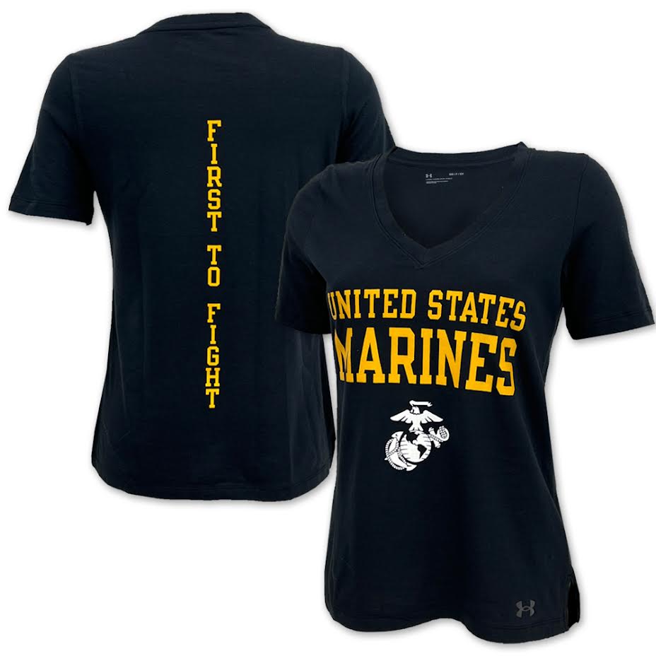 USMC T-Shirts: Marines Under Armour Oorah Tech T-Shirt in Black