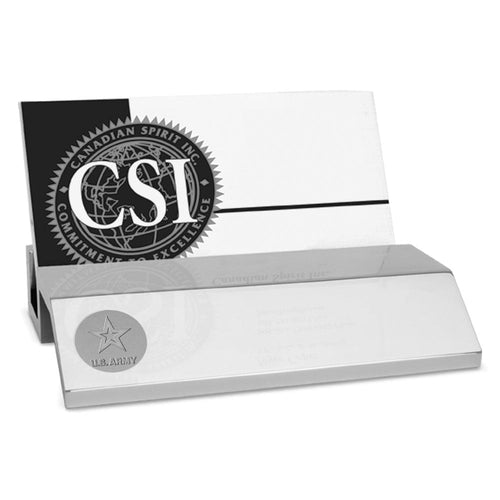 Army Star Business Card Holder (Silver)