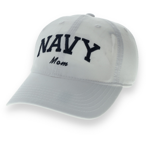 Navy Mom Relaxed Twill Hat (White/Navy)