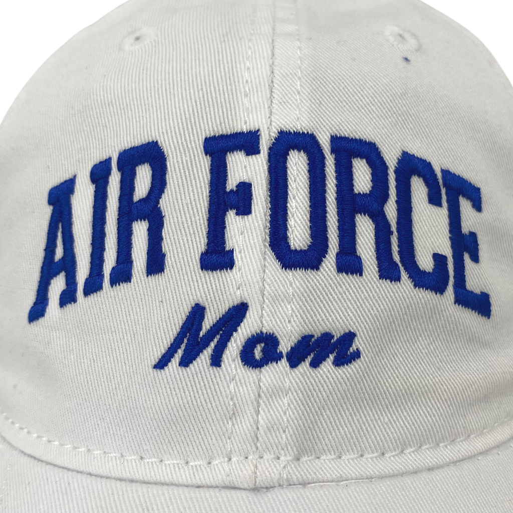 Air Force Mom Relaxed Twill Hat (White/Royal)