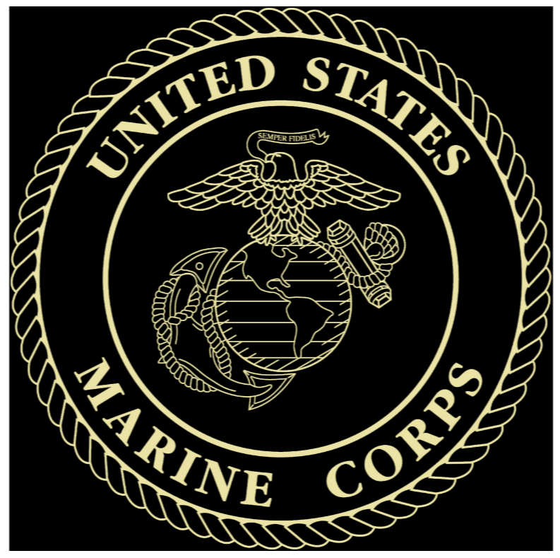 United States Marine Corps Gold Embossed Studio Certificate Frame (Horizontal)