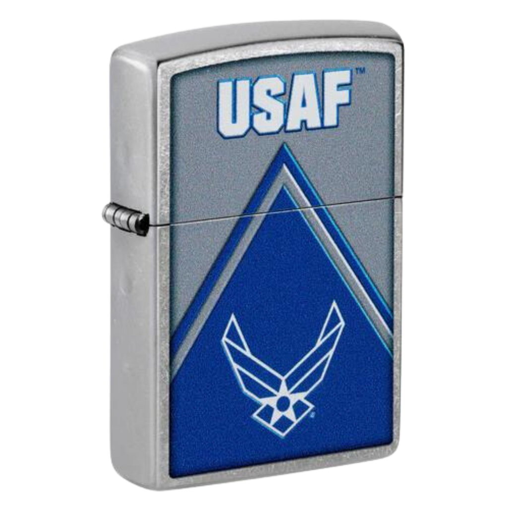 Air Force Wings Street Chrome Color Logo Zippo
