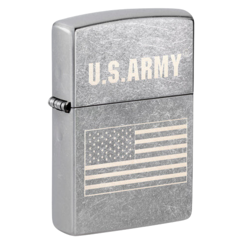 Army US Flag Street Chrome Laser Engraved Zippo