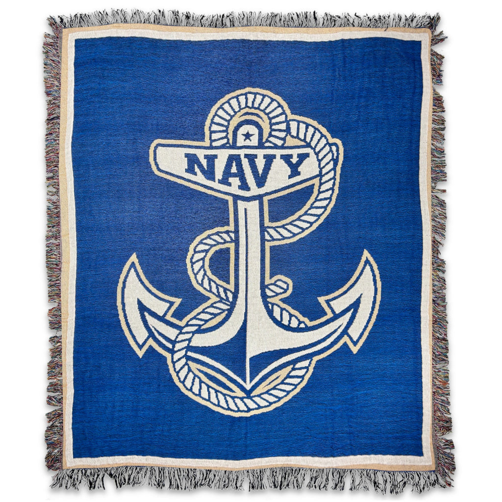 Navy Knit Blanket (Navy)