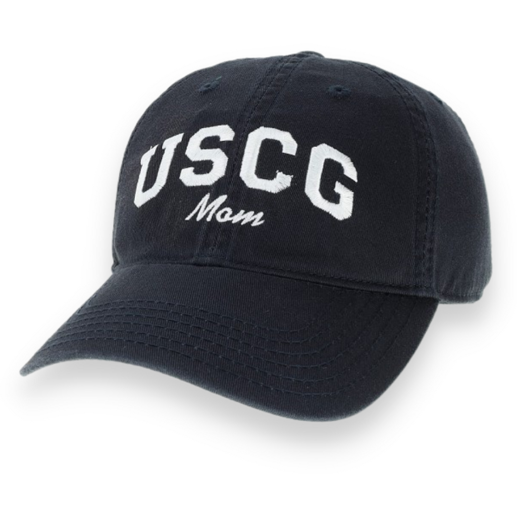 USCG Mom Relaxed Twill Hat (Navy/White)