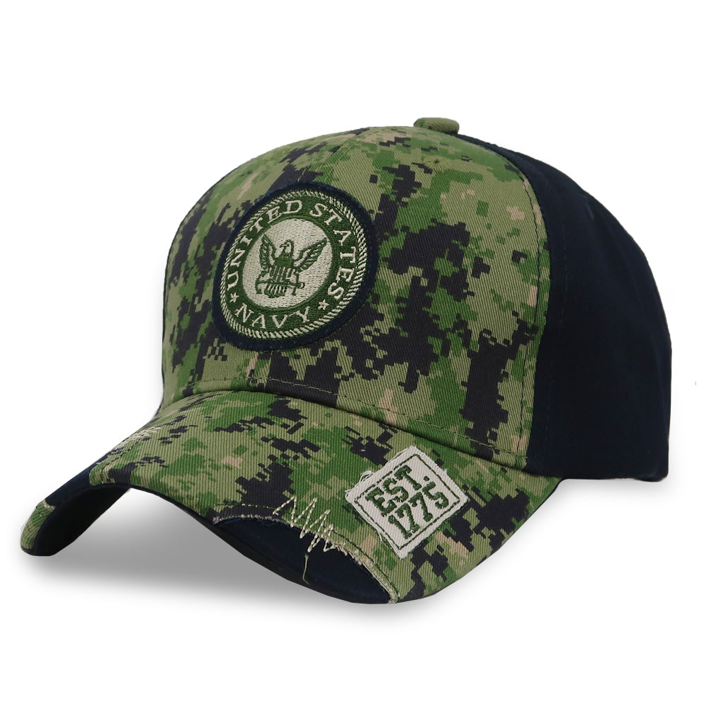 United States Navy Seal Distressed Camo Front Hat