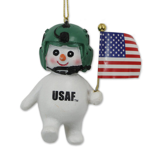 Air Force Snowman Us Flag Ornament