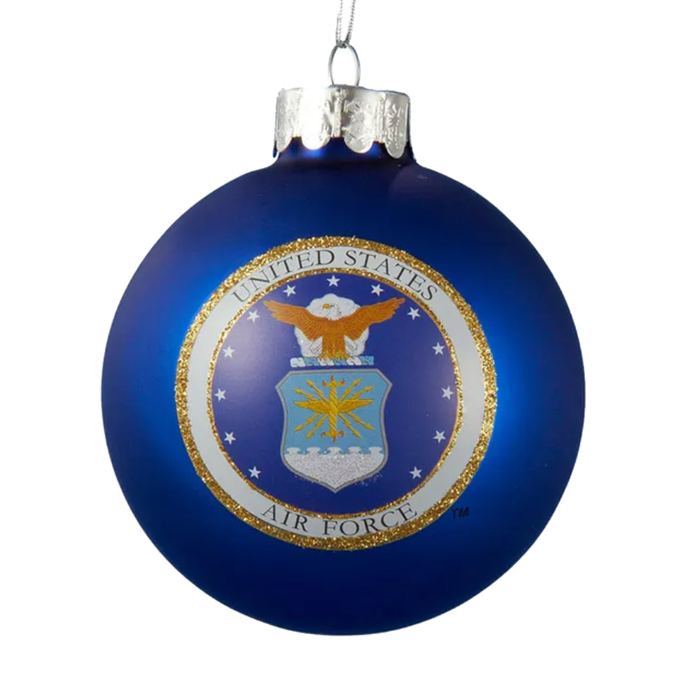 United States Air Force Seal Glass Ball Ornament (Royal)