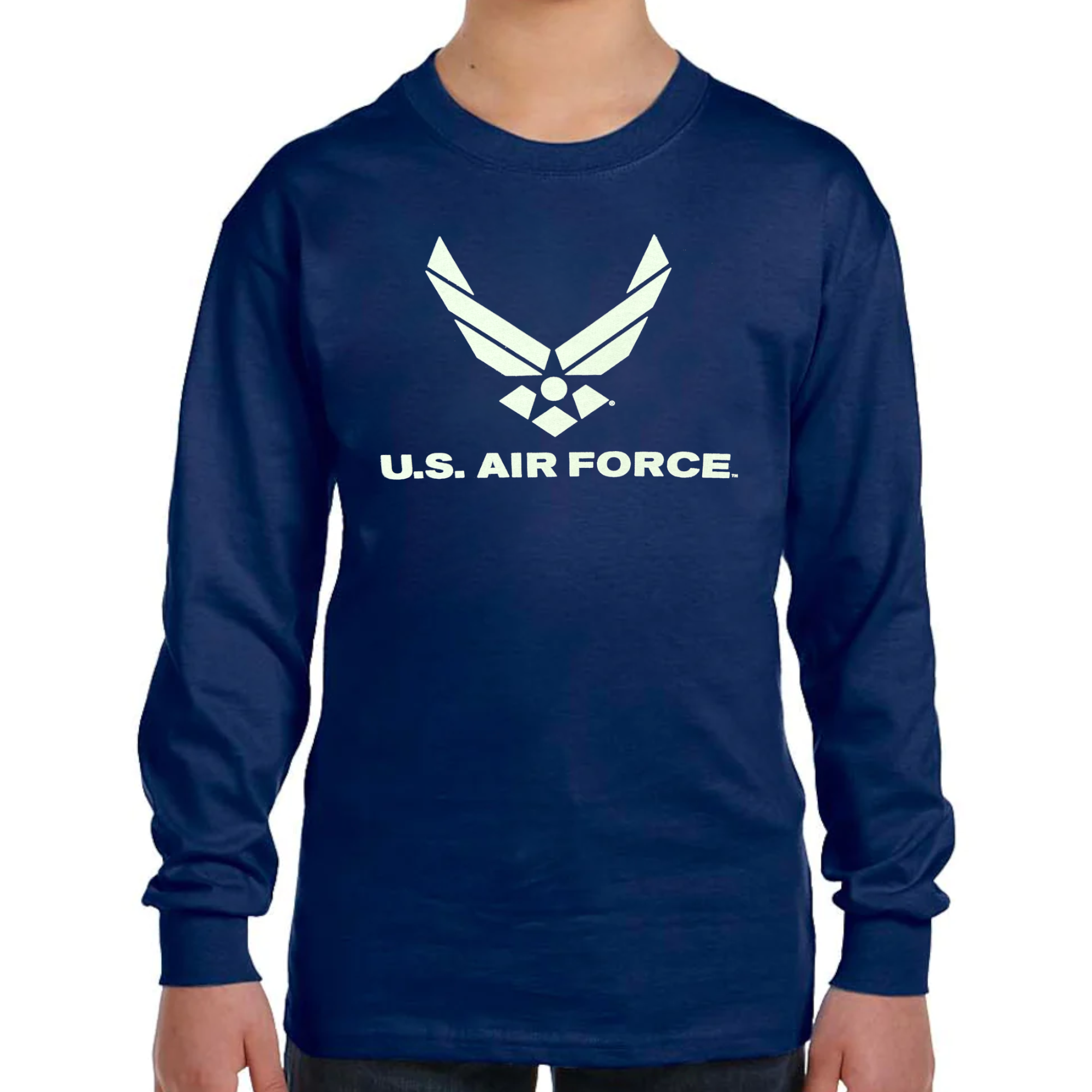 Air Force Youth Logo Core Long Sleeve T-Shirt (Navy)