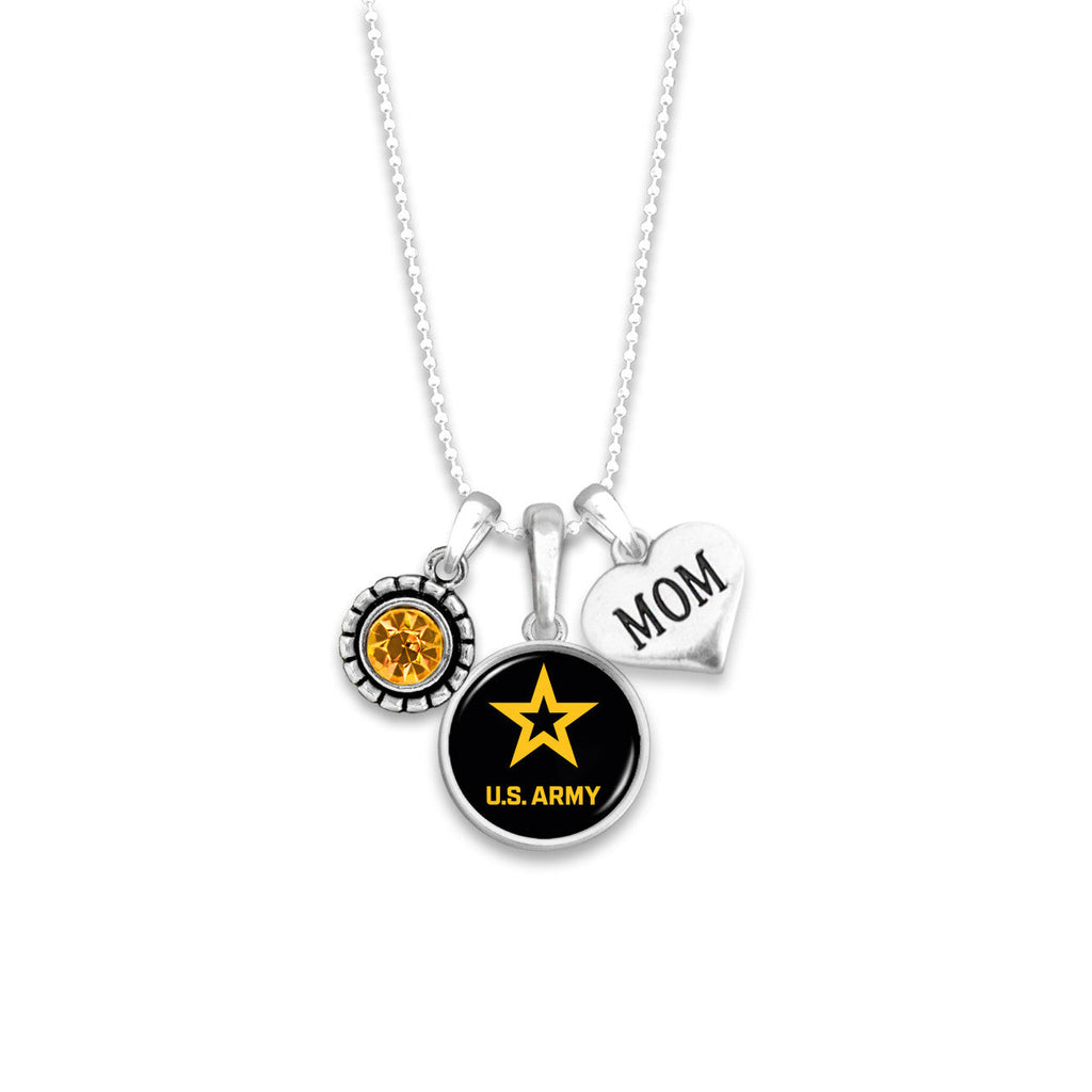 U.S. Army Star Triple Charm Mom Necklace