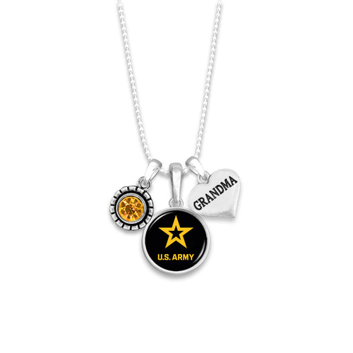 U.S. Army Star Triple Charm Grandma Necklace