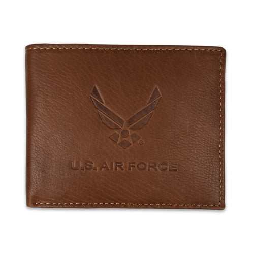 Air Force Wings Genuine Leather Bifold Wallet (Brown)