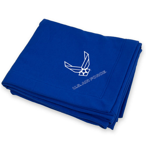Air Force Wings DryBlend Fleece Stadium Blanket (Royal)
