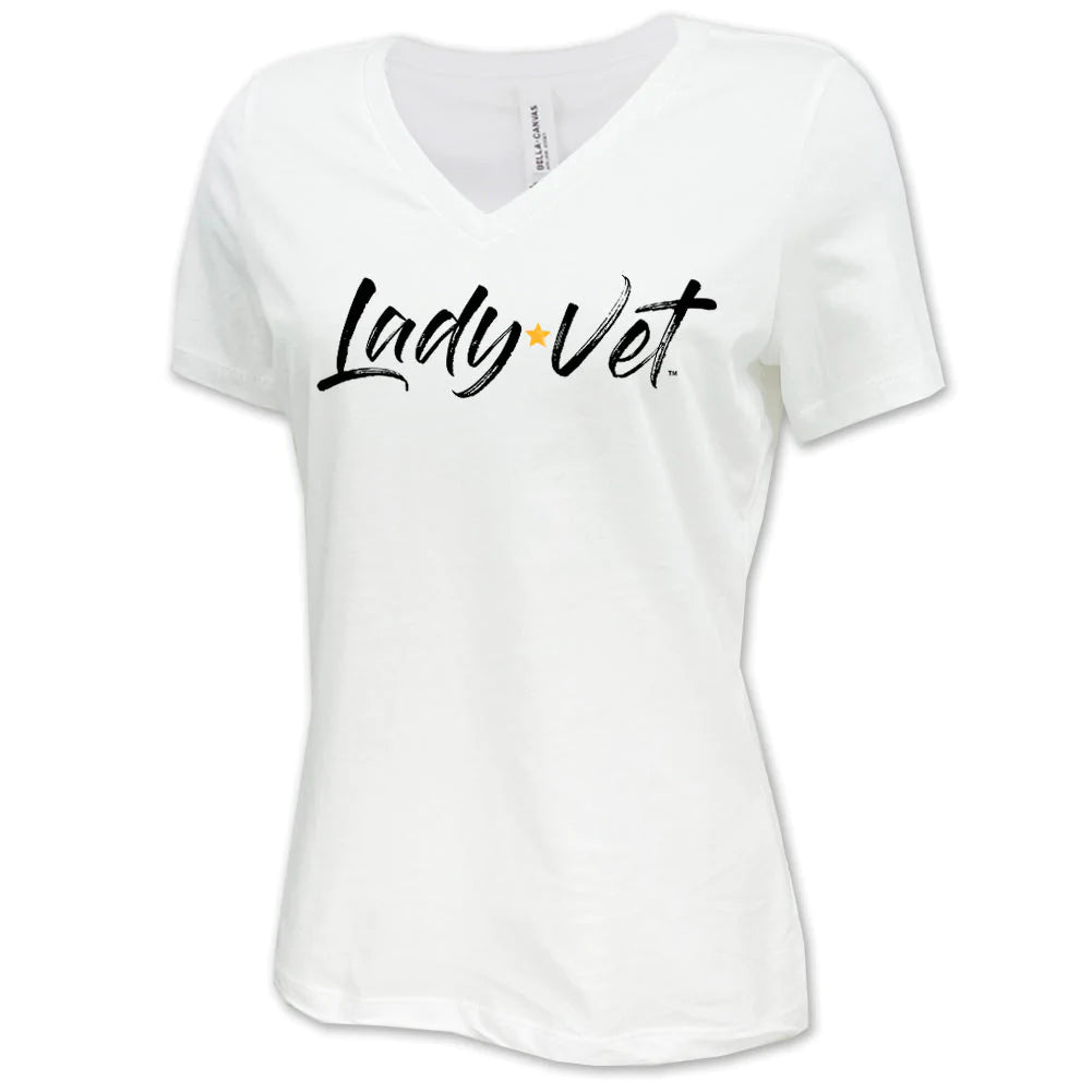 Army Lady Vet Full Chest Logo V-Neck T-Shirt